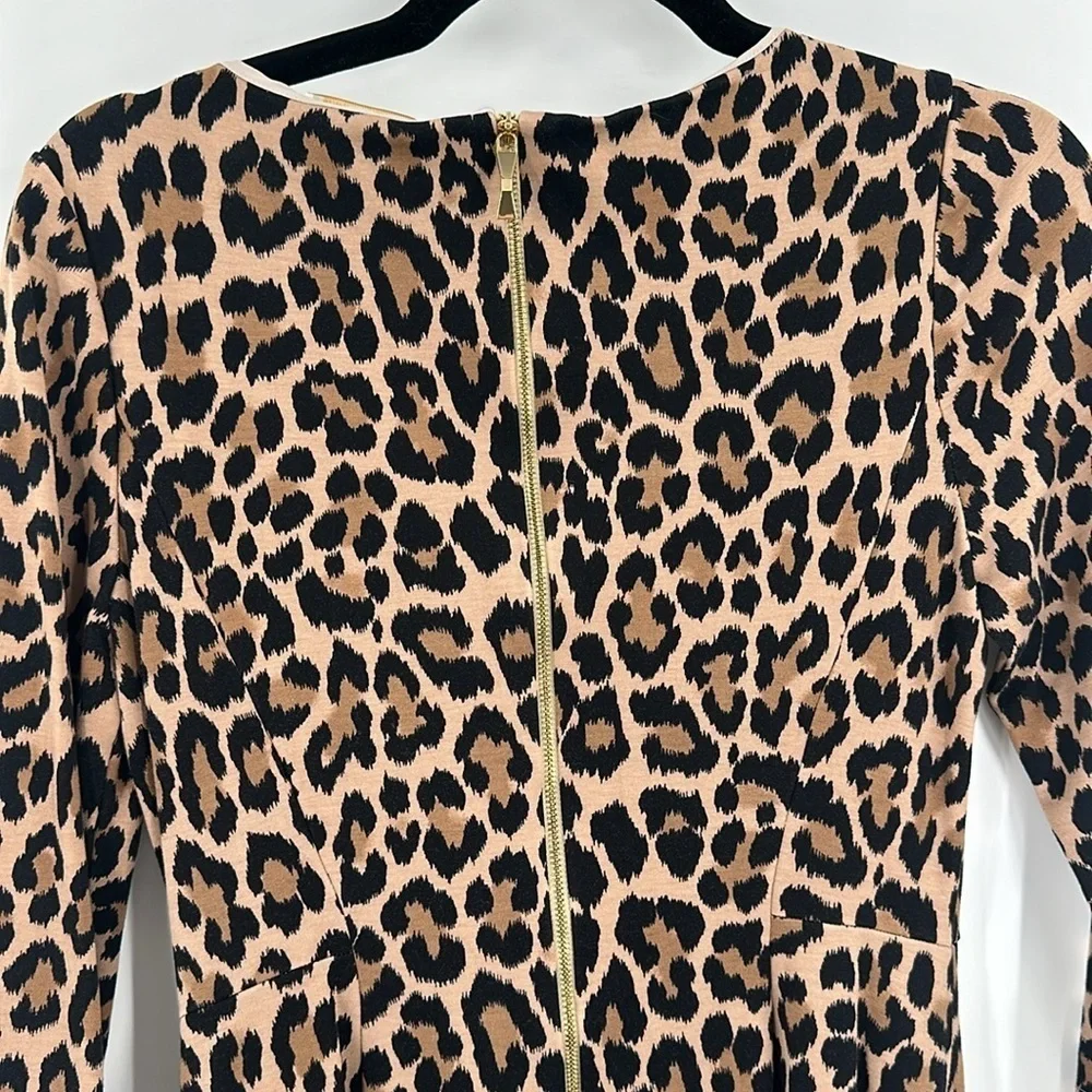 Kate Spade Fit & Flare 3/4 Sleeve Leopard Print Dress‎ 6